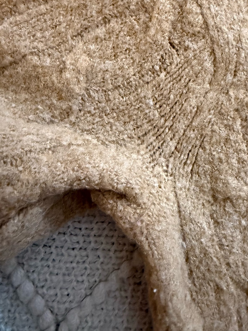 J.Crew Extra-Soft Cable Knit Mock Neck Sweater Tan Wool Blend - Picture 8 of 10